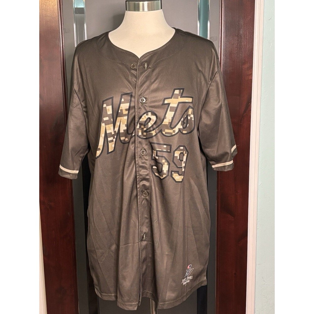 New NY Mets Manaea 59 Olive Green Camo Jersey XL Stadium Giveaway SGA 2005